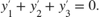 $$y'_1 + y'_2 + y'_3 = 0.$$
