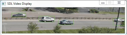 Figure 4. Simulink external mode detection of cars during algorithm development phase. 