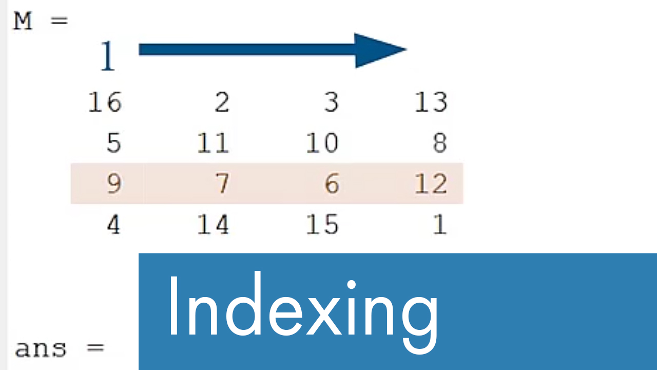 Indexing and Rows - Video MATLAB