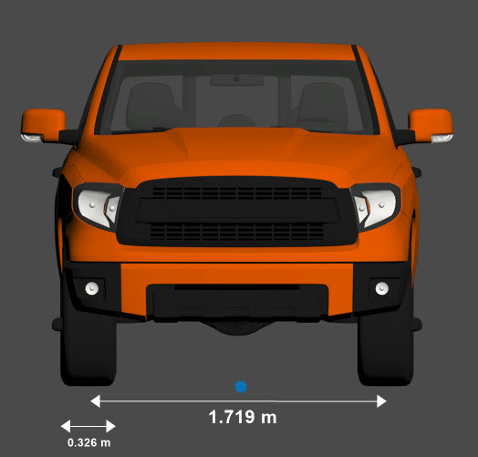 Small pickup truck vehicle dimensions MATLAB