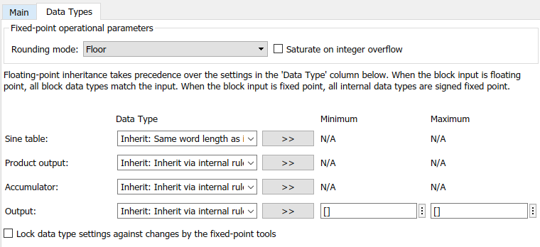 Specify Fixed Point Attributes For Blocks Matlab Simulink