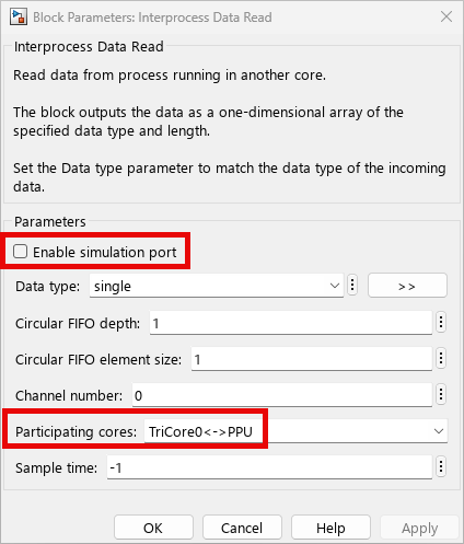 IPC Read block settings for inter core communication