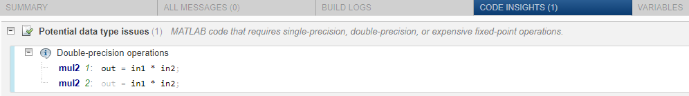 Highlight Potential Data Type Issues in a Report - MATLAB & Simulink