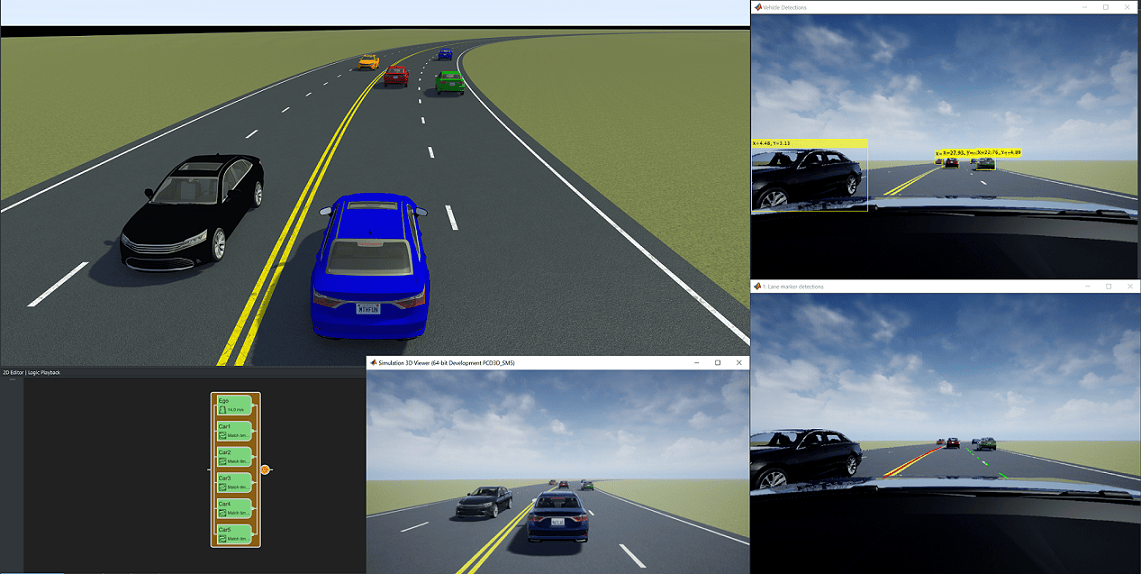 Highway Lane Following with RoadRunner Scenario