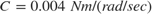 $C = 0.004\;Nm/(rad/sec)$