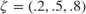 $ \zeta = (.2,.5,.8) $
