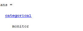 Output showing the predicted class as categorical value monitor