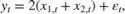 $${y_t} = 2\left( {{x_{1,t}} + {x_{2,t}}} \right) + {\varepsilon _t},$$