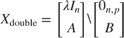 $$X_\textrm{double} = \left[\begin{array}{c}\lambda I_n\\A\end{array}\right] \backslash
\left[\begin{array}{c}0_{n,p}\\B\end{array}\right]$$