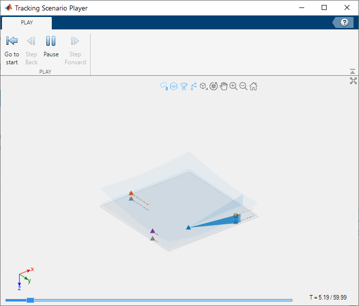 Play tracking scenario recording in player MATLAB play