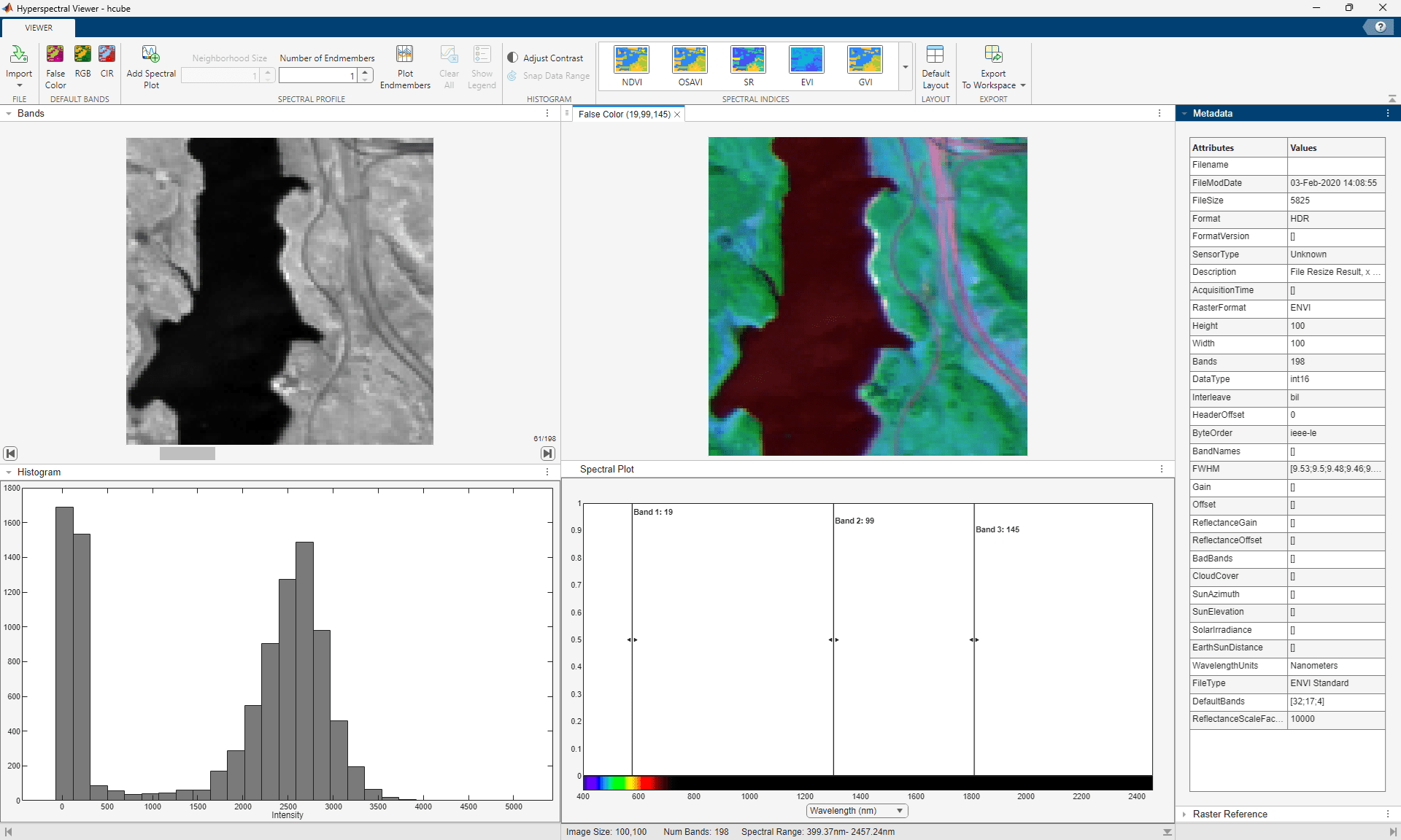 Hyperspectral Viewer Metadata