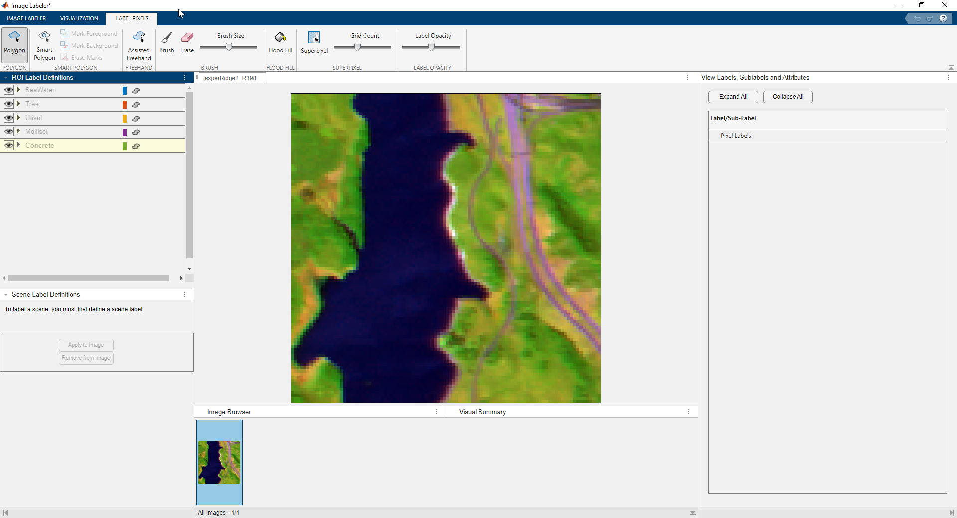 Automate Pixel Labeling of Hyperspectral Images Using Image Labeler