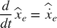 $\frac{d}{dt}\hat{x}_e=\hat{\dot{x}}_e$