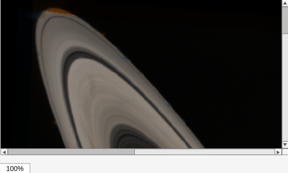 Figure Saturn contains an axes object and other objects of type uipanel, uicontrol. The hidden axes object contains an object of type image.