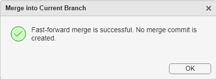 Confirmation of succesful fast-forward merge