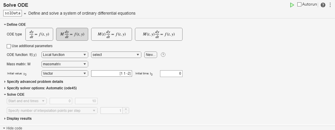 Solve ODE - Solve system of ordinary differential equations in the Live ...