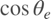 $\cos {\theta _e}$