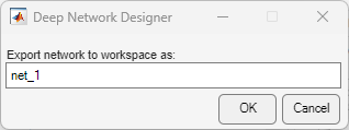 Dialog with a text field to name the exported network.