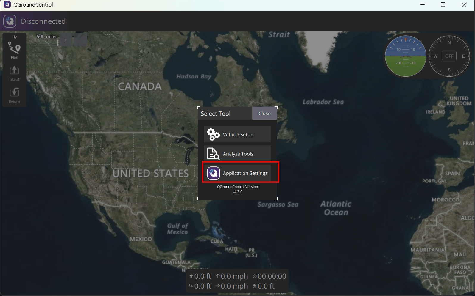 Select tool dialog box of QGroundControl