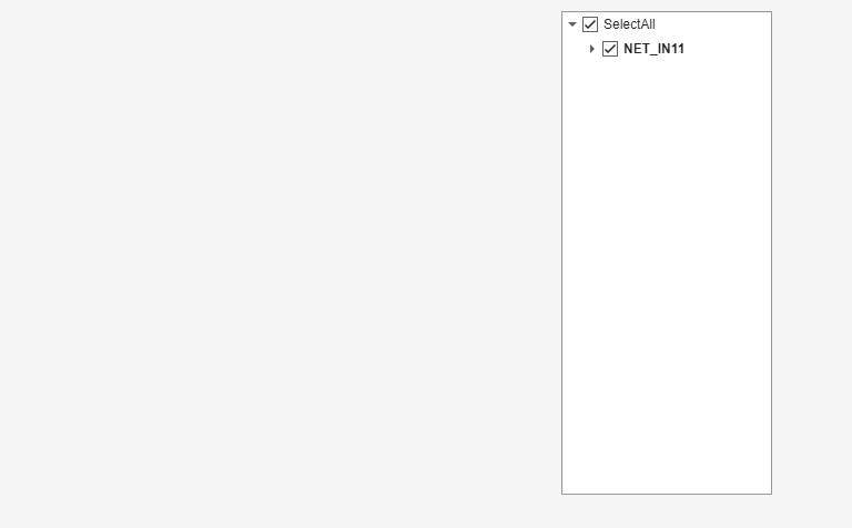 Figure PCB Cadnet UI contains an axes object and another object of type uigridlayout. The axes object with title Visualize cadnet, xlabel x (inch), ylabel y (inch) contains 44 objects of type patch.