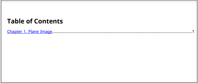 Table of contents listing one image.