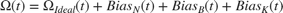 $$\Omega(t) = \Omega_{Ideal}(t) + Bias_N(t) + Bias_B(t) + Bias_K(t)$$
