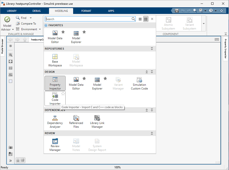 Navigate to Simulink Code Importer wizard.