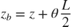 $$ z_b = z + \theta \frac{L}{2} $$