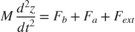 $$M \frac{d^2 z}{d t^2} = F_b + F_a + F_{ext} $$
