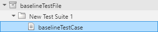 The Test Browser with a test file, test suite and test case.