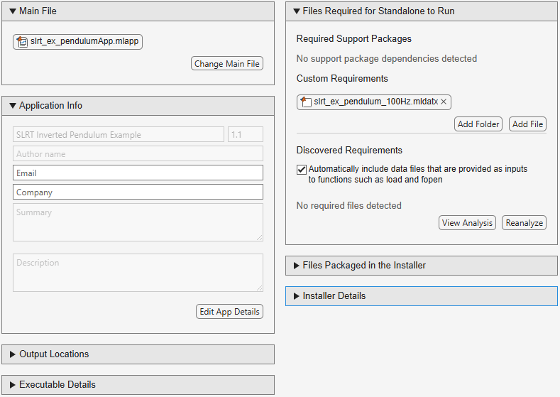 Create Standalone Instrument Panel App Using Standalone Application Compiler