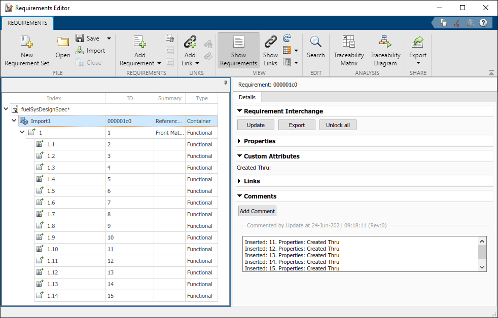 Import Requirements from IBM DOORS by Using the API MATLAB & Simulink