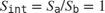 $$ S_\texttt{int} = S_\texttt{a}/S_\texttt{b} = 1 $$