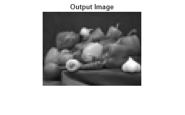Figure contains an axes object. The hidden axes object with title Output Image contains an object of type image.