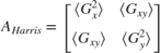 $$A_{Harris} = \left[ {\begin{array}{*{20}{c}}{\langle G_x^2
\rangle}&{\langle G_{xy} \rangle}\\{\langle G_{xy} \rangle}&{\langle
G_y^2 \rangle}\end{array}} \right]$$