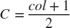 $C=\frac{col+1}{2}$