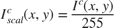 $$I^c_{scal}(x,y) = \frac{I^c(x,y)}{255}$$