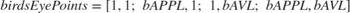 $$birdsEyePoints = [1,1;\ bAPPL,1;\ 1,bAVL;\ bAPPL,bAVL]$$