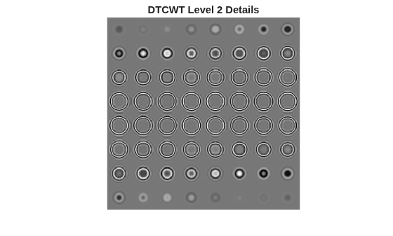 Figure contains an axes object. The hidden axes object with title DTCWT Level 2 Details contains an object of type image.