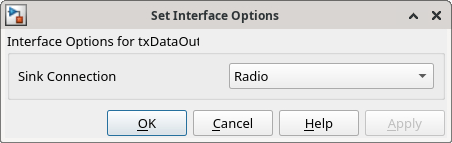 Interface options for txDataOut