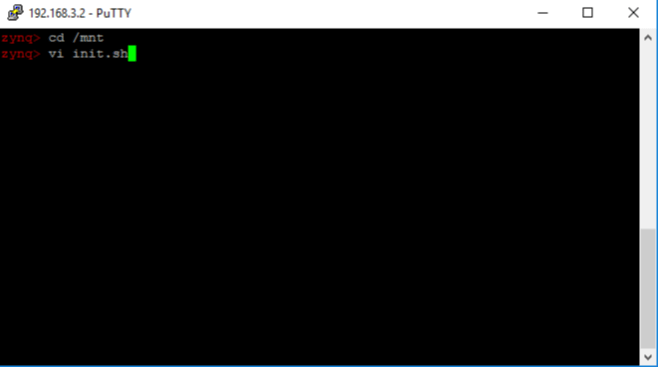 In the PuTTy session window, open the vi editor.