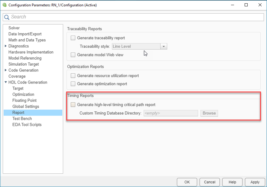 Timing Report for Critical Path Estimation