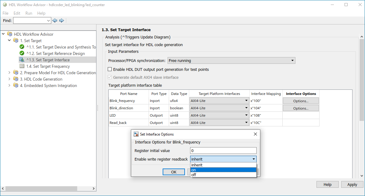 Enable Readback for Individual Port