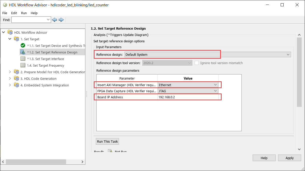 Enable AXI manager IP insertion for the Ethernet interface.