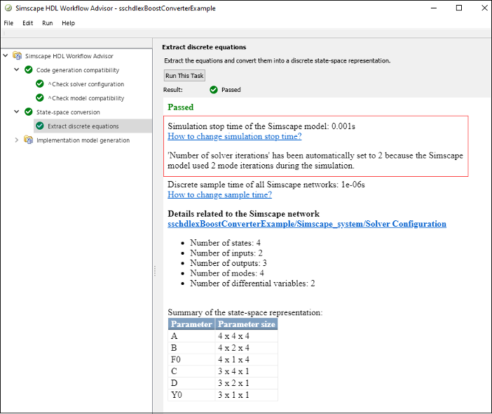 Simscape HDL Workflow Advisor Extract Discrete Equations Reporting