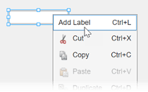 Edit field context menu. The top option is "Add Label".