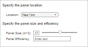 Live script with the code hidden and a drop-down list, slider, and edit field aligned to each other