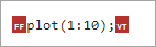 Line of code showing a form feed symbol at the beginning of the line and a vertical tab symbol at the end of the line