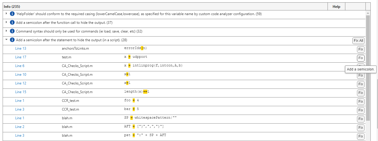Code Analyzer app with a Fix button