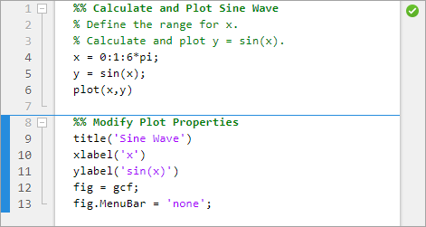 File open in the Editor showing two sections. The second section has a blue border around it indicating that it is the selected section.